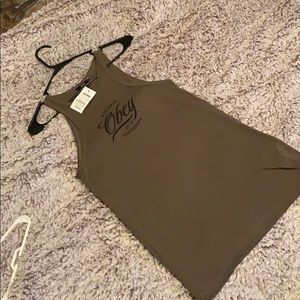 Size medium army green obey tank top